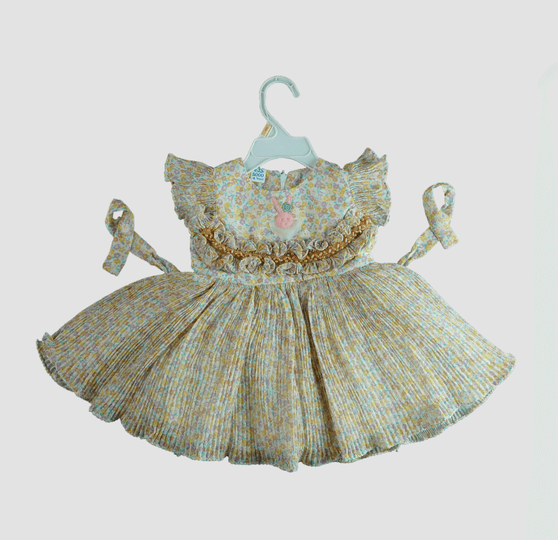 Floral Pleated Baby Girl Dress