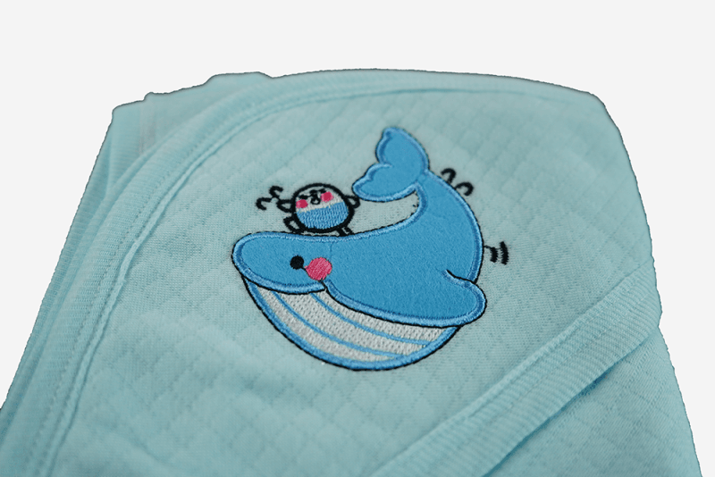Title: Soft Baby Hooded Towel – Whale & Friend Embroidery - Image 2