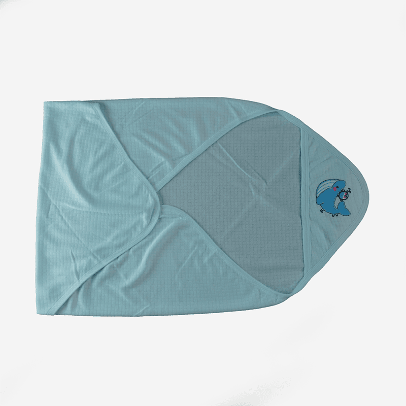 Title: Soft Baby Hooded Towel – Whale & Friend Embroidery - Image 3