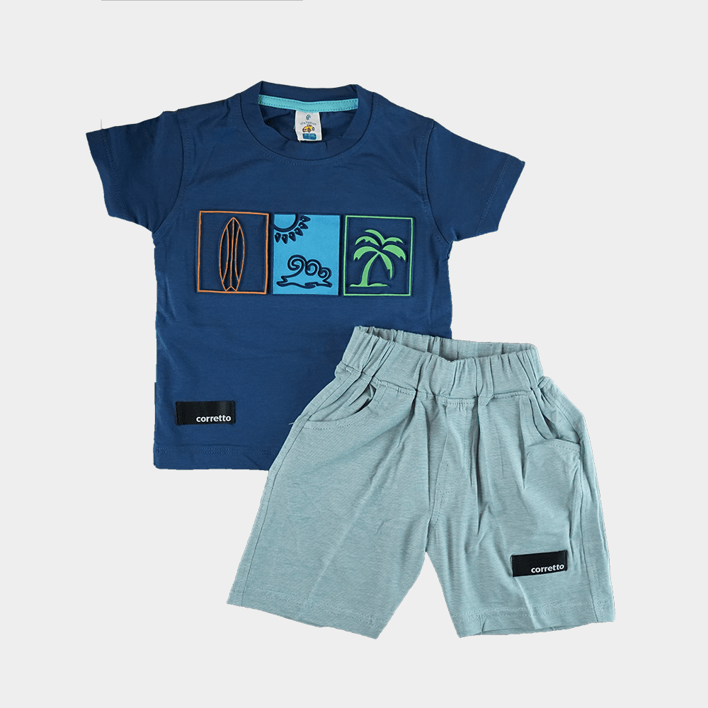 Boys’ Navy Blue Summer T-Shirt & Shorts Set