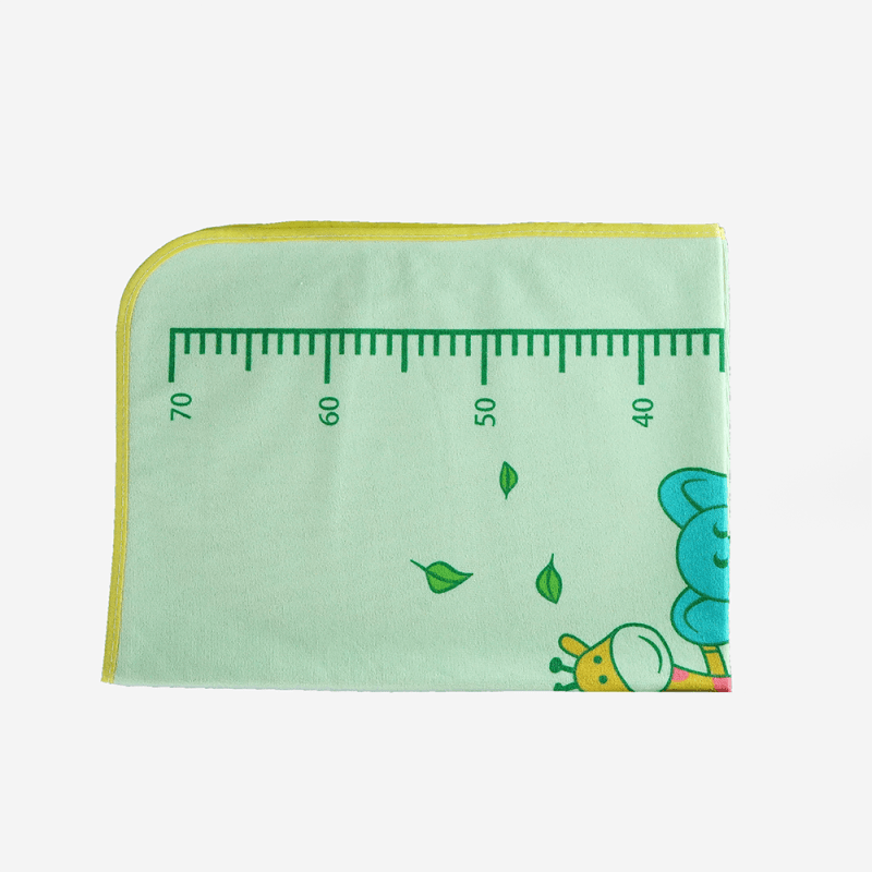 Baby Bed Protector Mat (Urine Mat) – Waterproof & Washable – Mint Green (Elephant & Giraffe Print)