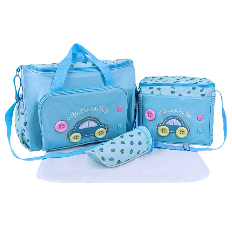 Philippine Mother and Baby Bag, Fashionable Multi-Functional Mommy Bag Four-Piece Set, Cartoon Car Cross-Body Mommy Bag