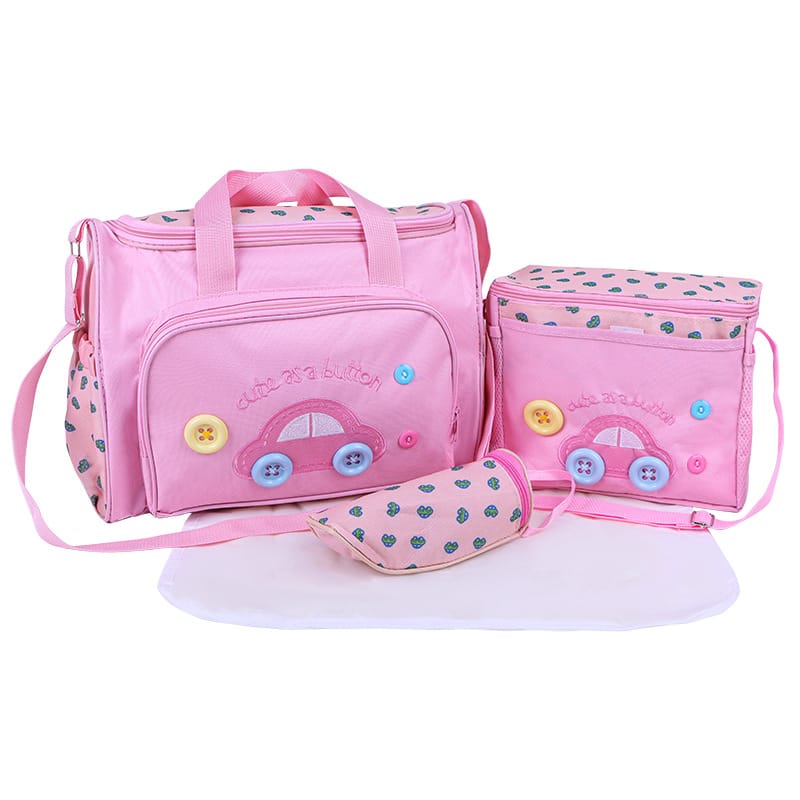 Philippine Mother and Baby Bag, Fashionable Multi-Functional Mommy Bag Four-Piece Set, Cartoon Car Cross-Body Mommy Bag