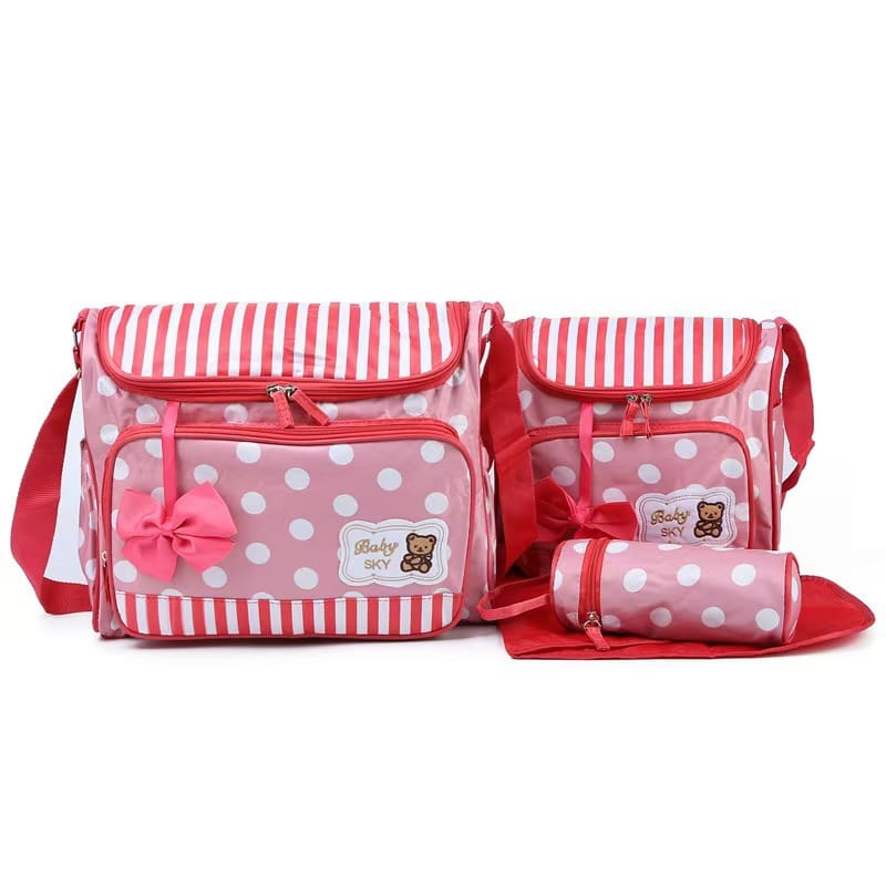 Printed Big Dot Mummy Bag Four-piece Set Multi-function Large Capacity Butterfly Festival Shoulder Bag Mother Bag Mother and Baby Bag