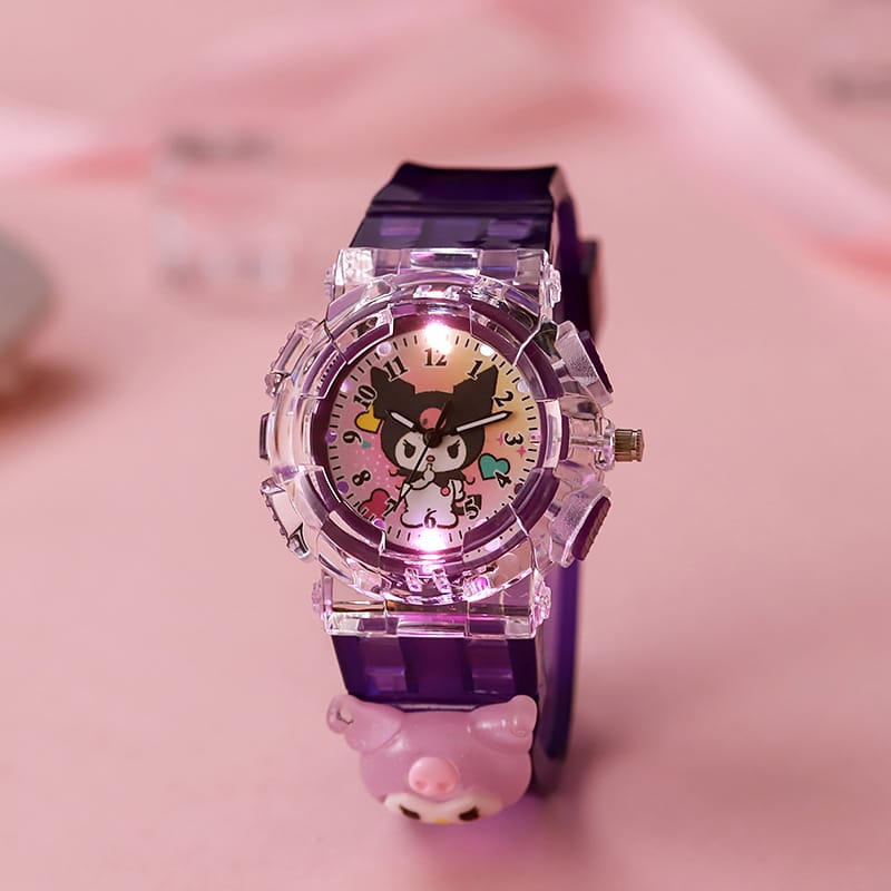 Children's Cartoon Colorful Luminous Watch [Purple]