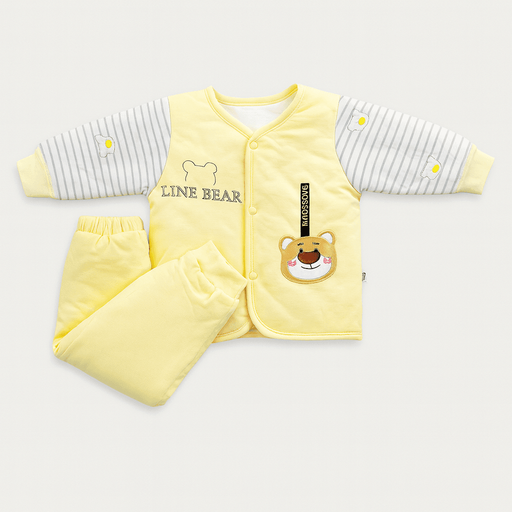 Yellow “Line Bear” Baby Winter Set
