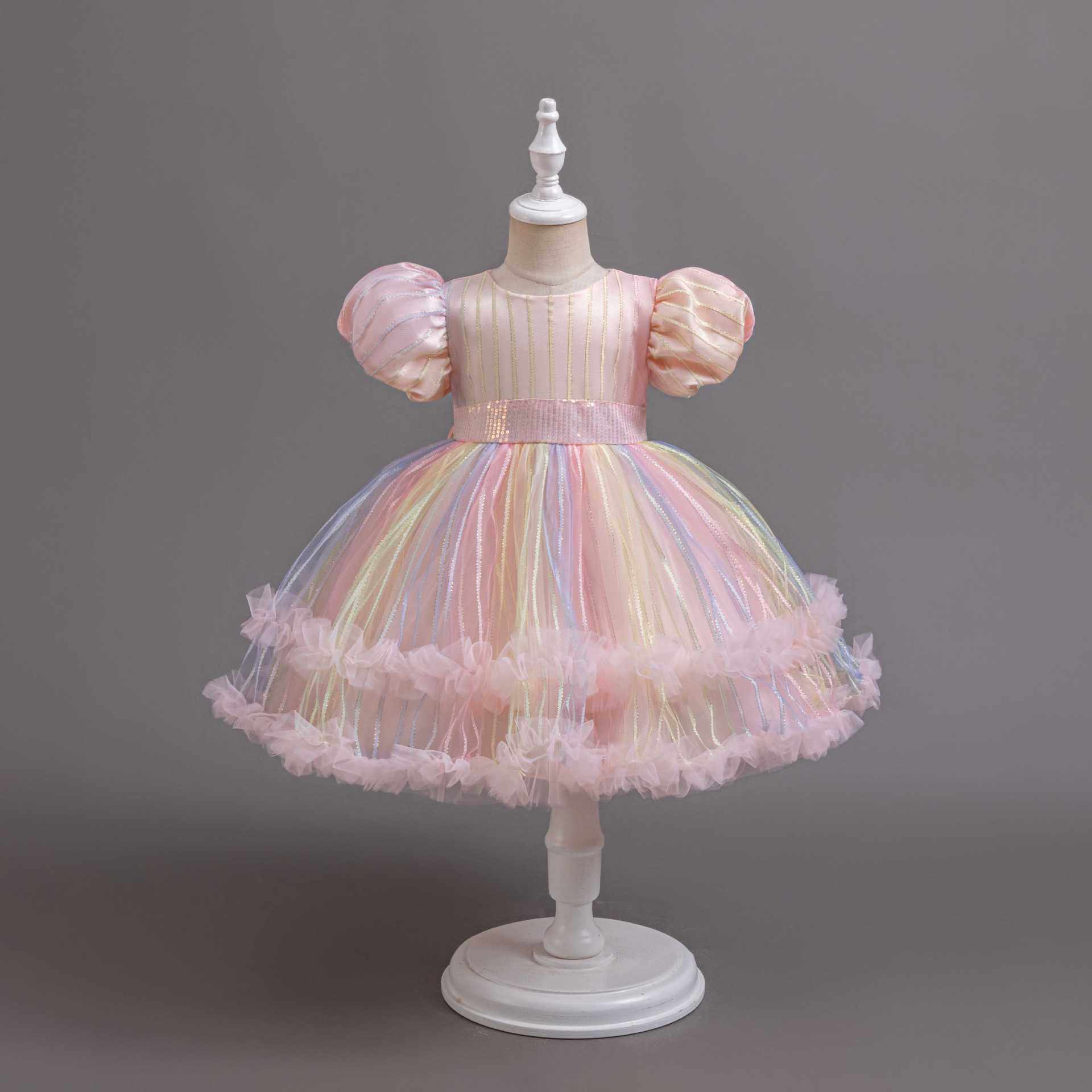 Girl's Poncho Gown Flower Princess Dress