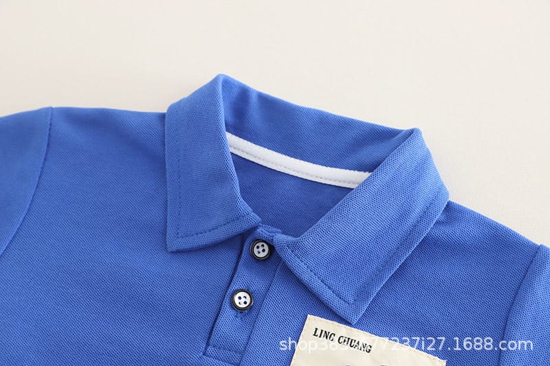 Kidsren's Short-Sleeved Suit Lapel Puppy Two-Piece Polo Shirt - Image 8