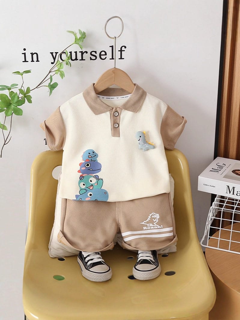Boys Short-Sleeved Suit Polo Collar Dress