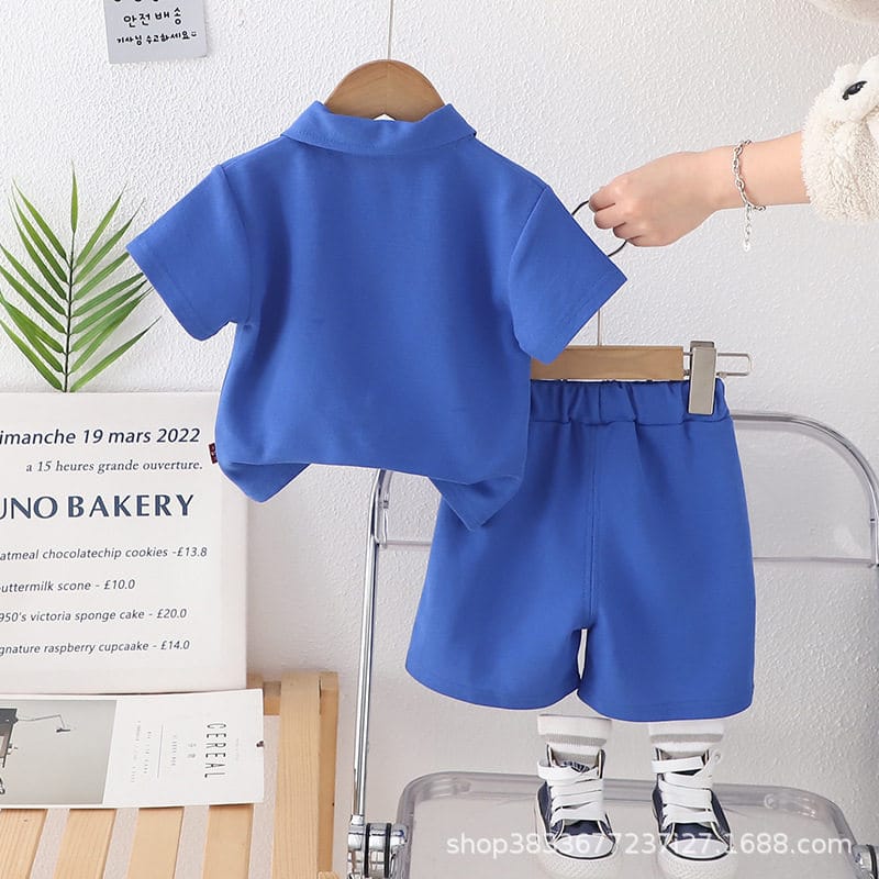 Kidsren's Short-Sleeved Suit Lapel Puppy Two-Piece Polo Shirt - Image 4