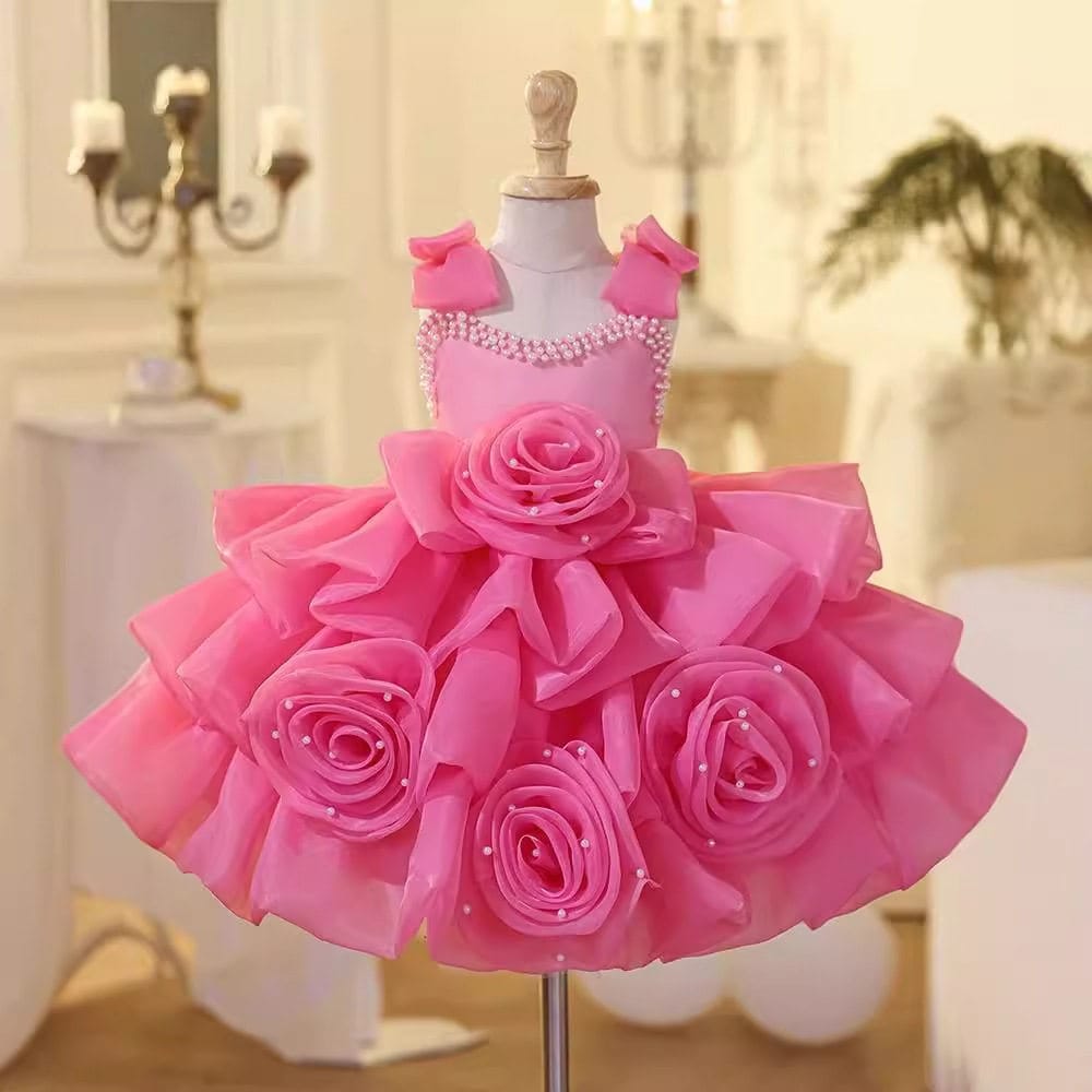 Girl's Flower Designed Princess Dress