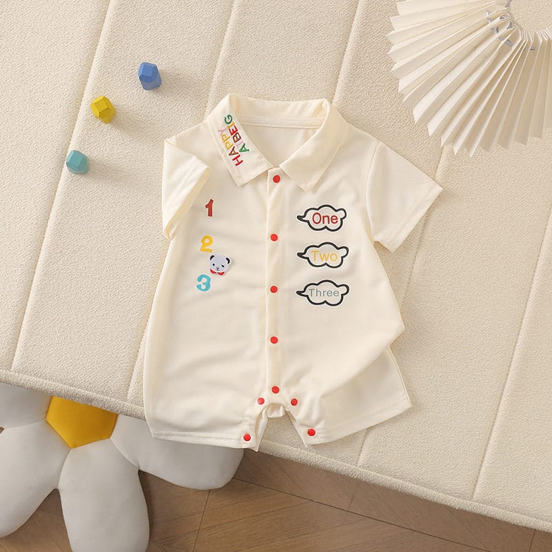 Korean Style Short Climbing Slant Single-breasted dress for New born