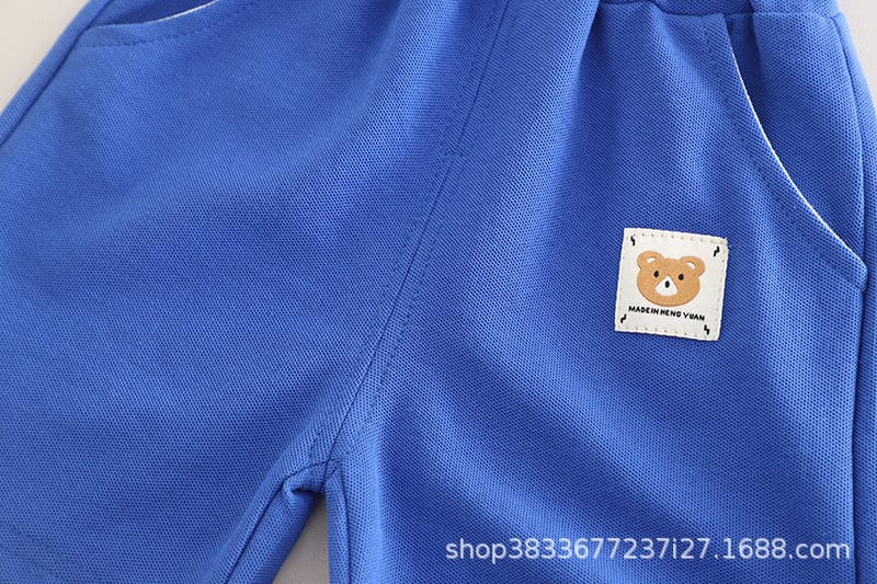 Kidsren's Short-Sleeved Suit Lapel Puppy Two-Piece Polo Shirt - Image 5