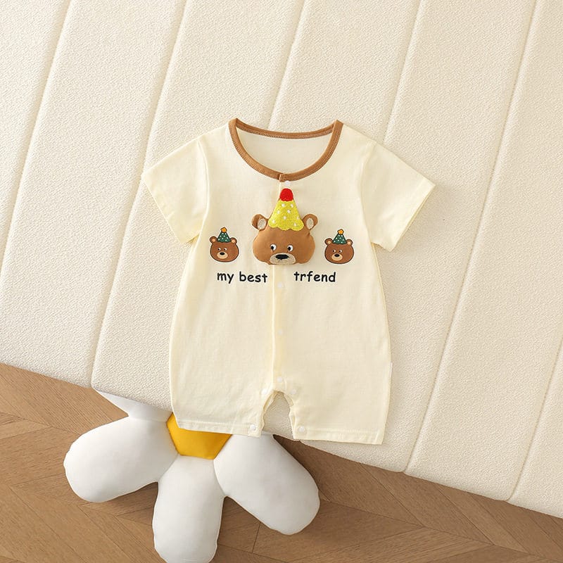 Baby Super Cute Party Bear Short Hakka Short-sleeved jumpsuit for Newborn