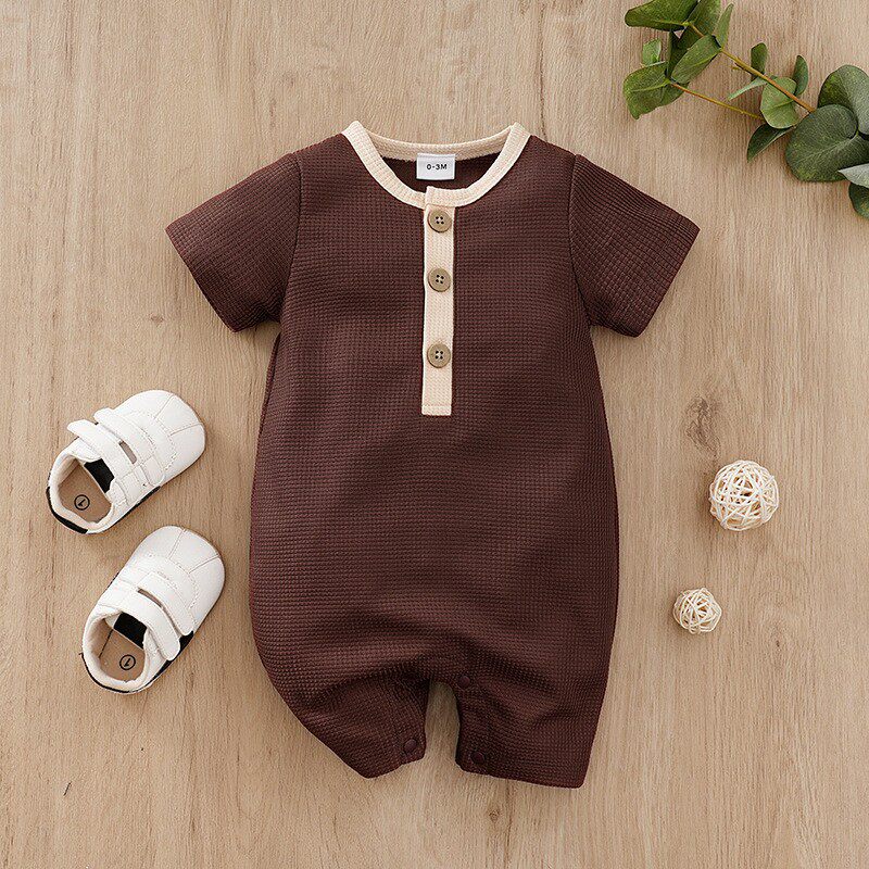 Short-Sleeved Baby Jumpsuit for Summer