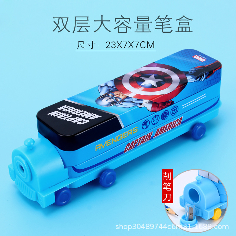 Captain America Pencil Case with Locomotive Bus