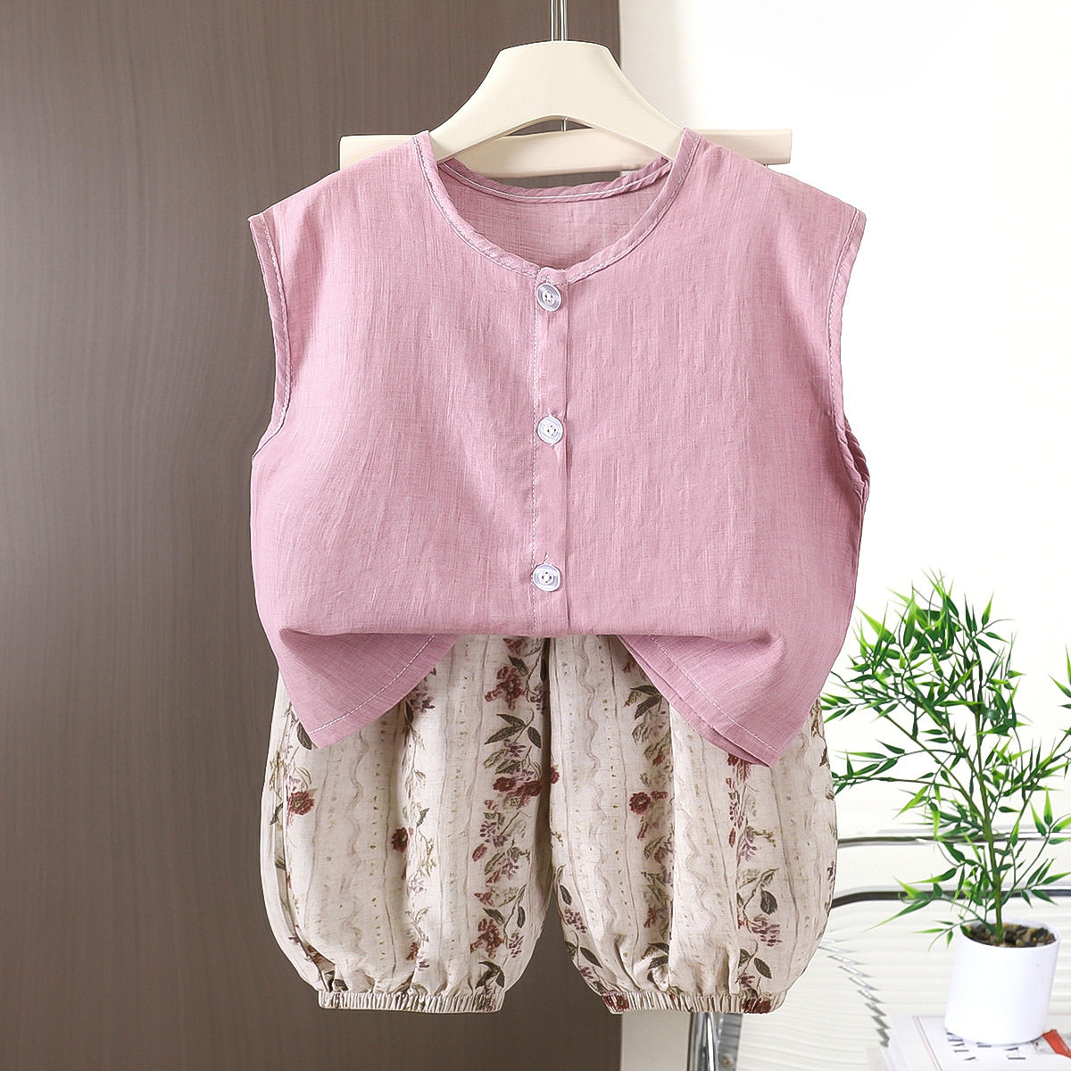 Cotton and Linen New Style Two-Piece Set
