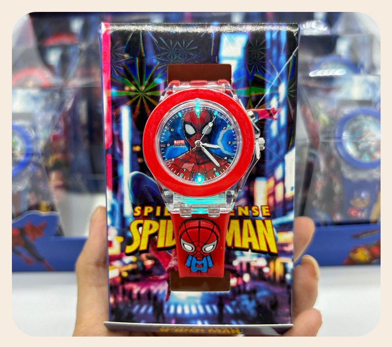 Silicone Luminous Spiderman Children Watch